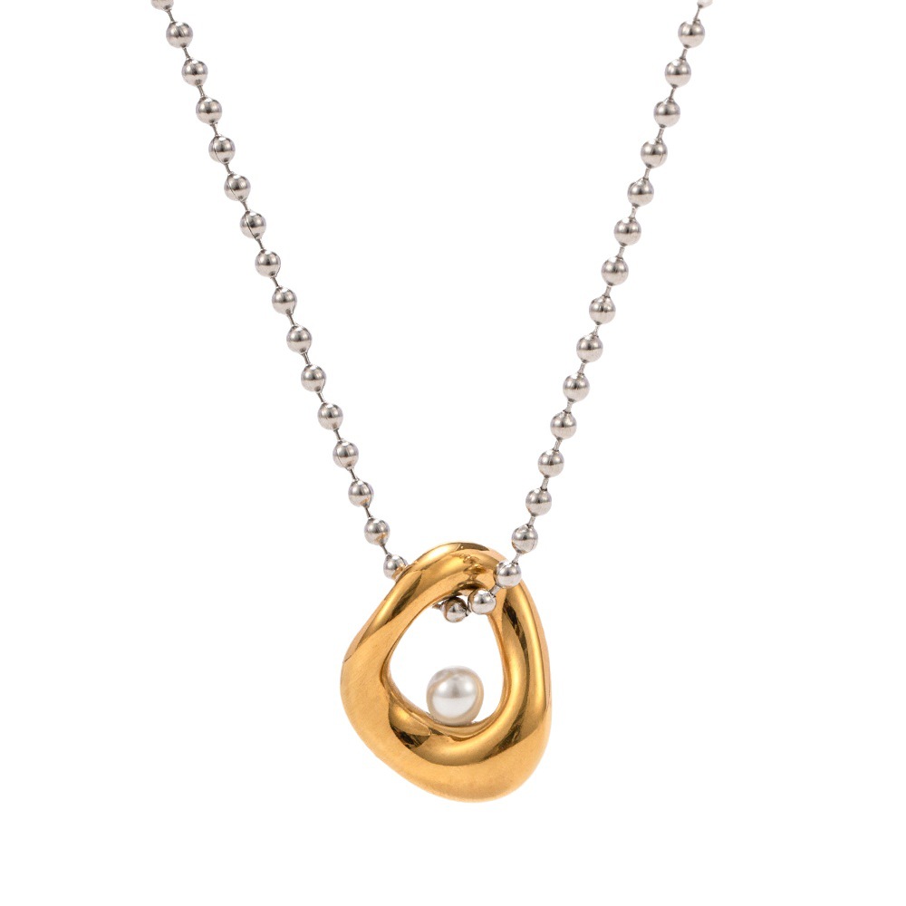 Designer Personalized Pendant Necklace for Women Plated 18k Gold Silver and Pearl Beads Set in Color. Personalized Pendant for Party and Banquet Gifts