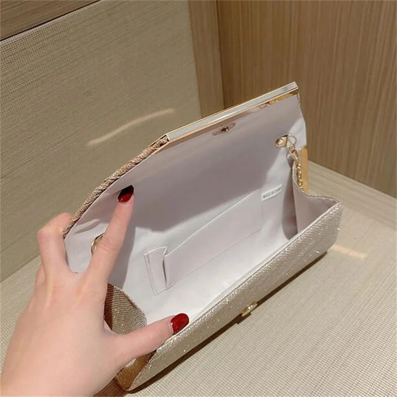 Women Exquisite Evening Bag Party Banquet Glitter Purse Lady Elegant Wedding Clutches Handbag Female Cocktail Chain Shoulder 241115