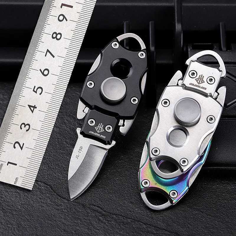 Decompression Toy 2in1 EDC Toys Fidget Spinner Mini Knife Outdoor Pocket High Hardness Self-defense Gyroscope for Adults Gift Small Folding Knife d240