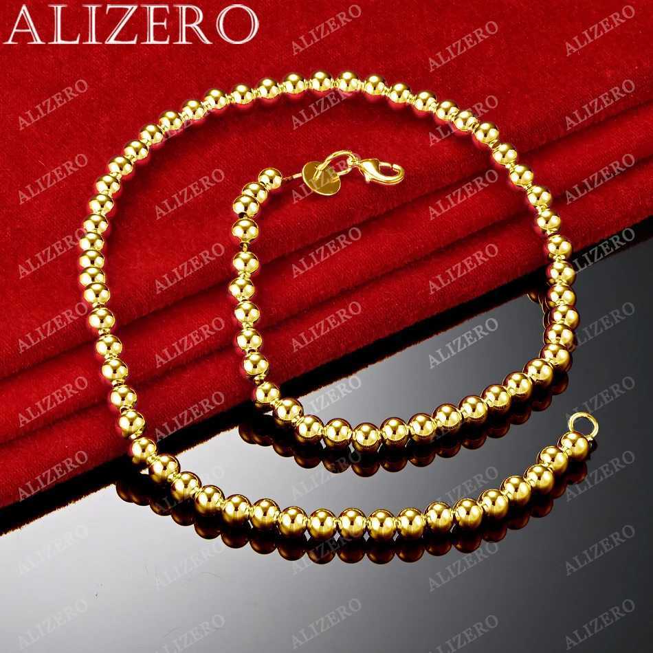 ZERO 18K gold smooth 6mm bead necklace 18 inches womens and mens exquisite jewelry wholesale personalized trend bead necklace X241123