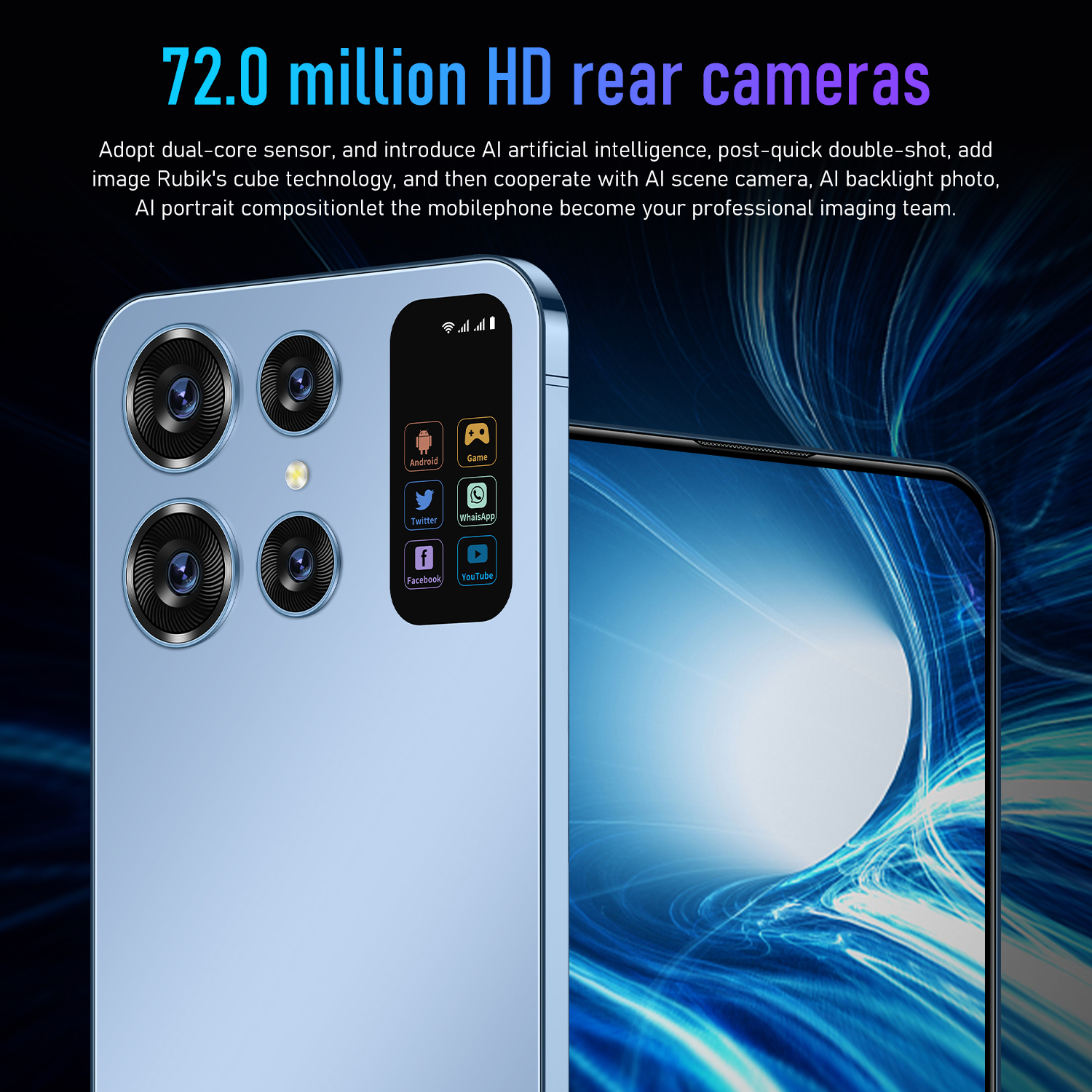 S24 Ultra Smart 7.0-inch HD Screen Android 13 Phone Snapdragon 8 Gen 2 CPU,16GB+1TB Cell Phone,48MP+72MP Camera Pixels 7000mAh Battery 5G Dual SIM Car