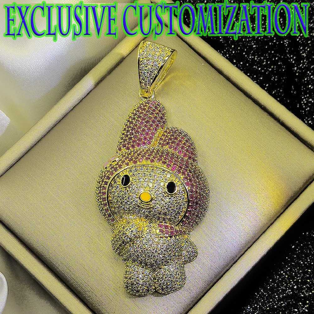 High end cust hip-hop trendy brand necklace luxurious diamond set gold pendant 18K gilded boutique decoration X2502241