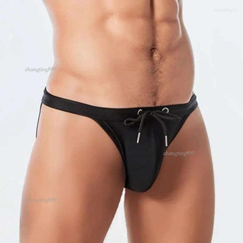 Men's Swimwear Sexy Mens Swim Briefs With Bulge Big Pouch Mini Swimming Trunks Brazilian Bikini Bathing Suit Beach Shorts Gay Desmiit