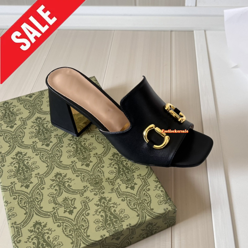 2024 Designer Sandals High Mid Low Heels Female Sandale Womens Fashion Leather Casual Summer Shoes Slides Slippers Platform Mules
