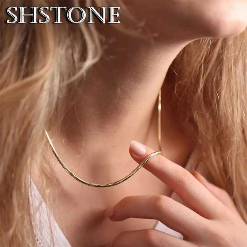 925 sterling silver 18K gold snake chain womens 1mm 2mm 3mm necklace mens rope chain jewelry noble womens long chain necklace X241123