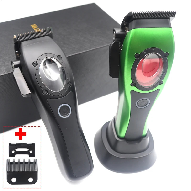 Professional Hair Clipper Hair Cutting Machine Electric Mens Trimmer with Seat Charger 8000RPM DLC Coated Blades Model 240412