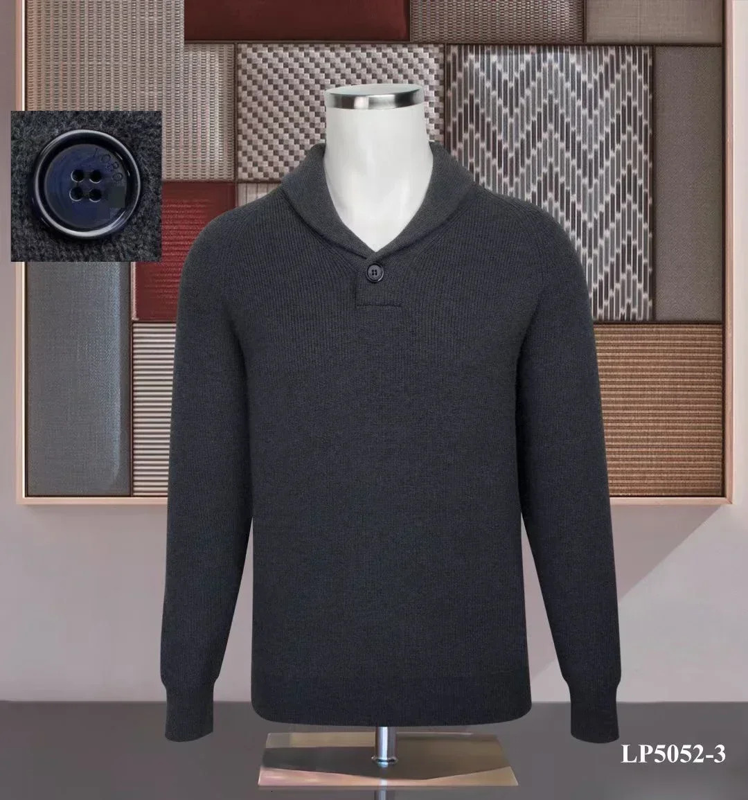 BILLIONAIRE BLKA CPTG Sweater Cashmere Men's 2024 Autumn Winter New Warm Long Sleeve Elastic Button Knitting High Collar M-4Xl
