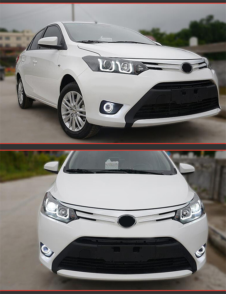 LED Headlight for Toyota Vios 2008-20 16 LED Headlights Signal Lights Day Running Light DRL Angel Eyes