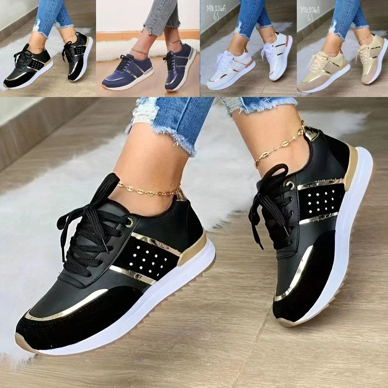 New women's autumn sports shoes, women's tennis loafers, skateboarding casual shoes, comfortable platform, elegant and fashionable designer 