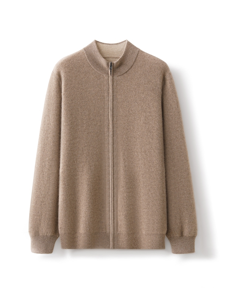 Cashmere Cardigan Sweater For Men - 2024 Autumn Winter Thick Knitwear, Reversible, Long Sleeve, Casual Basic Coat