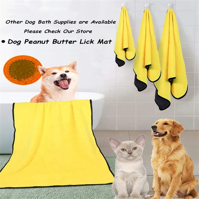 Nanofibers Quick Dry Super Absorbent Microfiber Dog Bath Towel for Small Medium Large Dogs Cats