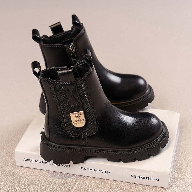 Winter Girls Boots Kids Shoes Girl Fall Fashion Toddler Boots British Child Winter Warm Waterproof Boy Ankle Boots Cutefeet Size 26-36