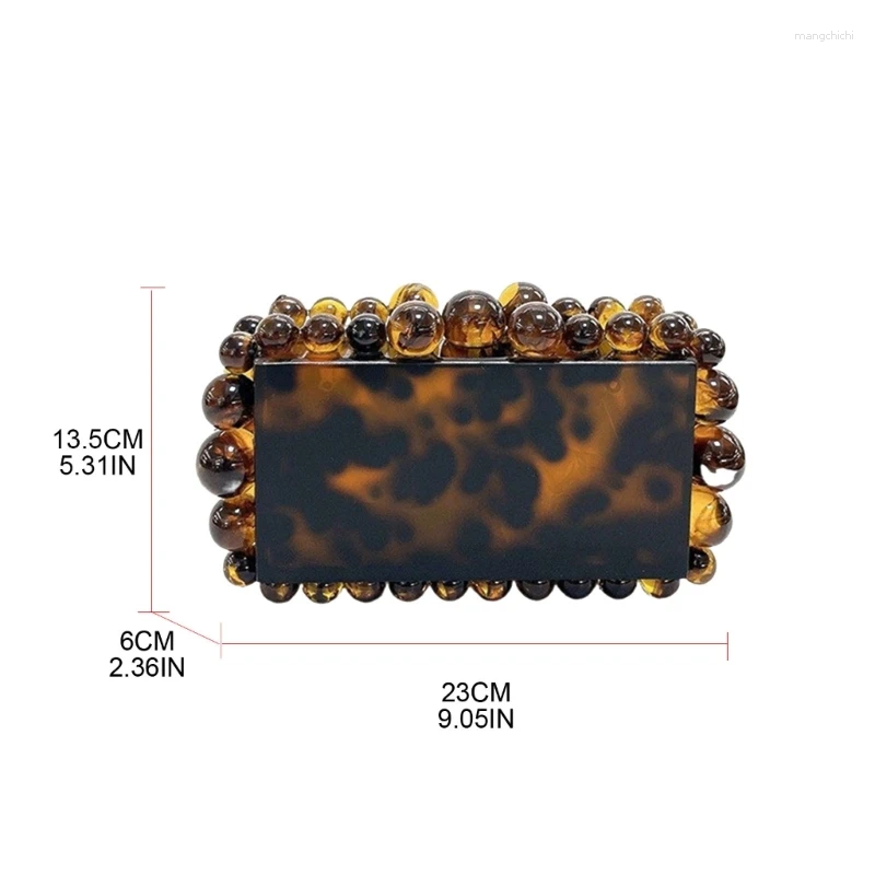 Evening Bags Acrylic Clutch Purse For Women Marbling Handbag Crossbody Bag Party