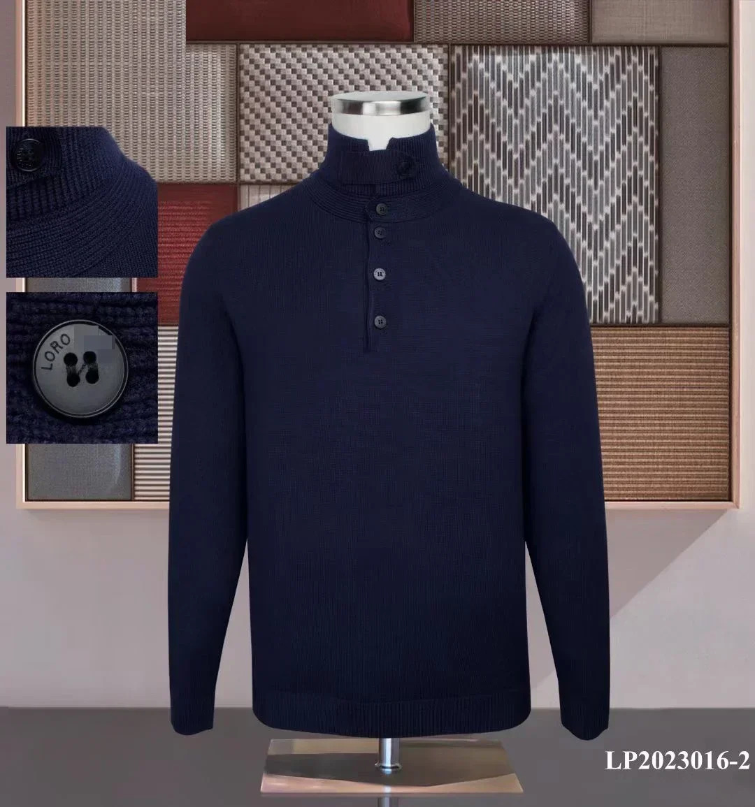 BILLIONAIRE BLKA CPTG Sweater Cashmere Men's 2024 Autumn Winter New Warm Long Sleeve Elastic Button Knitting High Collar M-4Xl