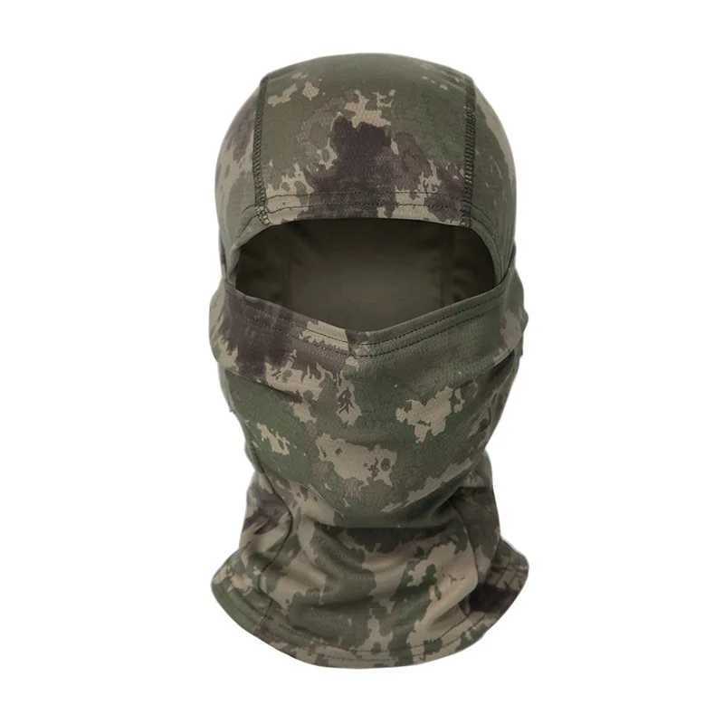 Camouflage Balaclava full face scarf outdoor skiing bike full face cover winter neck warmth tactical scarf hat helmet liningW241123