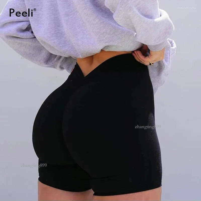 Active Shorts Back V BuYoga Women Scrunch BuGym Workout High Waist Sports Running Cycling Leggings Woman Sportswear