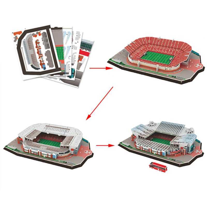 Desktop Ornaments Football Field Model Fans Souvenir DIY Paper Puzzle Table Games 3D Building Stadium Assembly Simulation TMZ X241122
