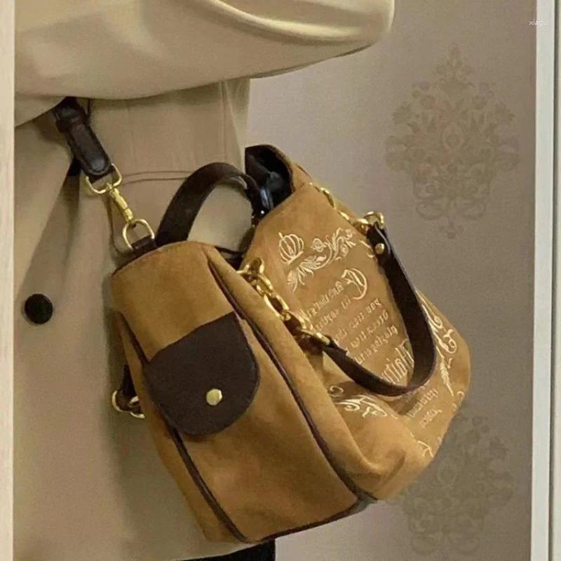 Totes Y2K Women Pink Vintage Gothic Tote Bag Aesthetic Large Capacity Embroidery Letter Retro Ladies Grunge Chain Travel Shoulder Bags