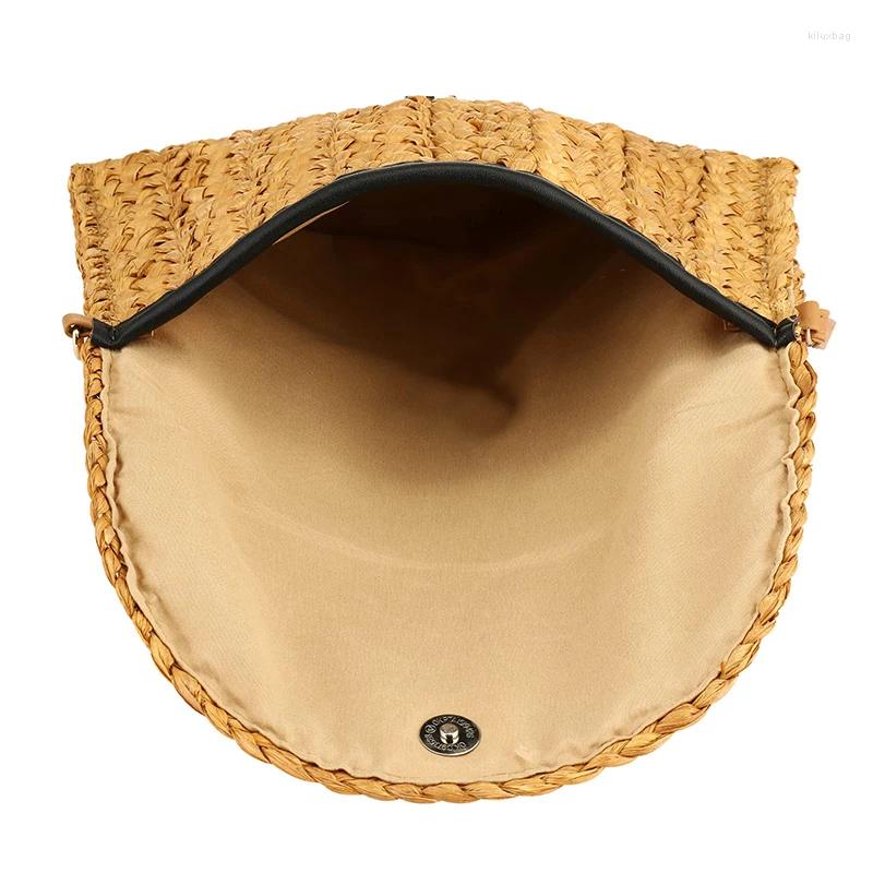 Shoulder Bags YYW Straw Envelope Clutch Handbag Women Summer Crossbody Bag With Strap Casual Handmade Woven Rattan Lady Purse Wallets B2