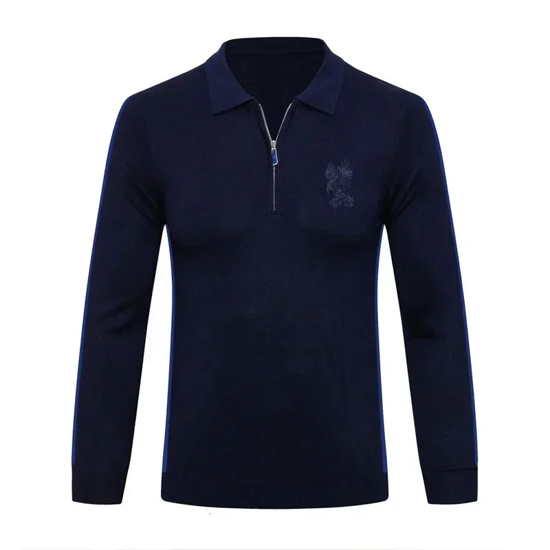 BILLIONAIRE BLKA CPTG Sweater Wool Men's 2024 New Warm Straight Elasticity Knitting Embroidery Quality Zipper Big Size M-5Xl