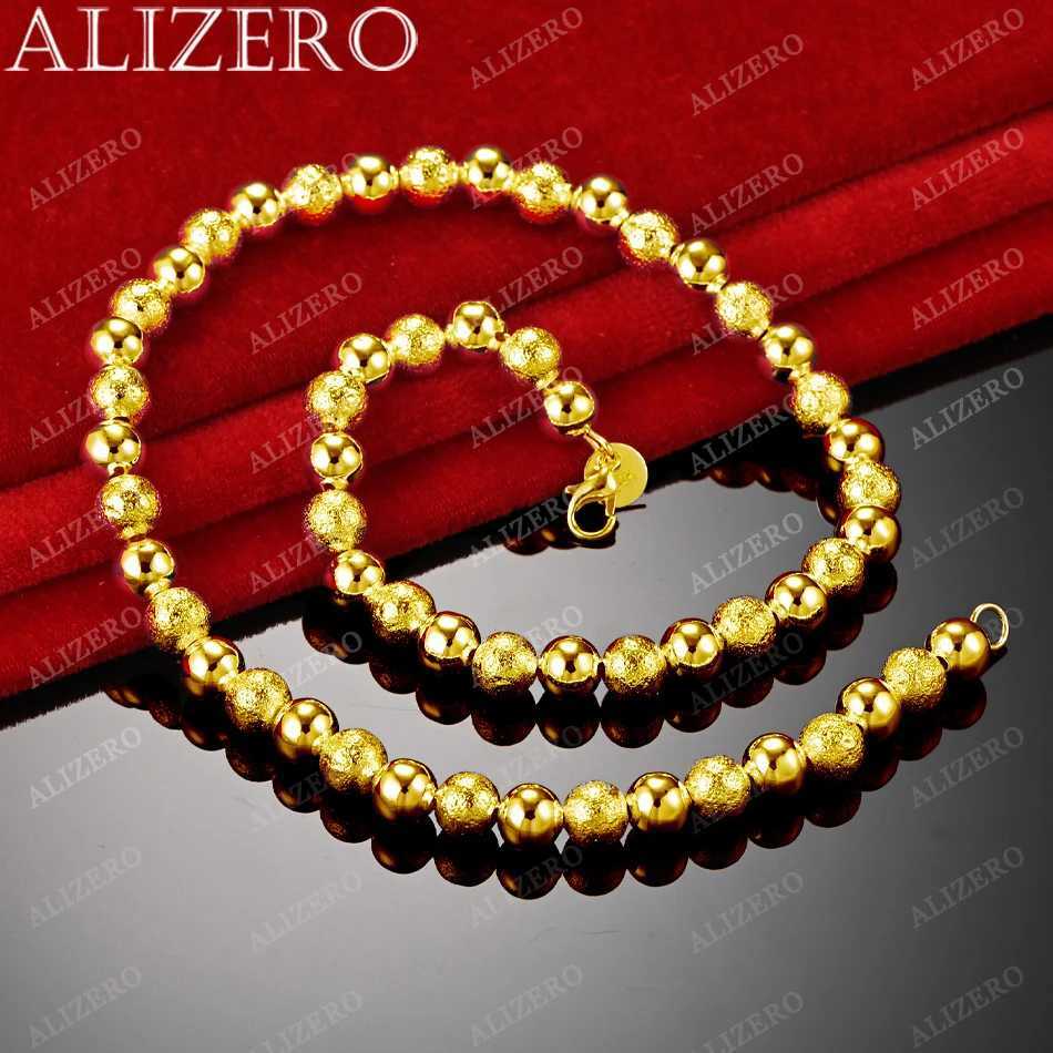 ZERO 18K gold 8mm frosted smooth bead necklace 18 inch mens exquisite jewelry wholesale personalized trend bead chain X241123