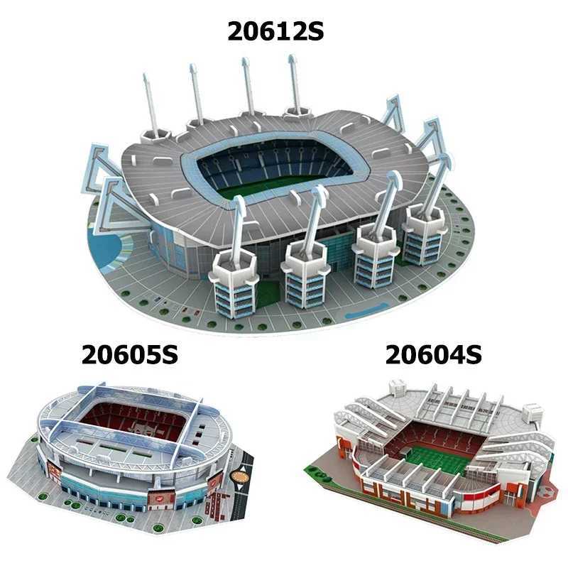 Mini football field 3D DIY puzzle world-renowned sports stadium model football game peripheral toys fans birthday toy gifts DDJ X241122