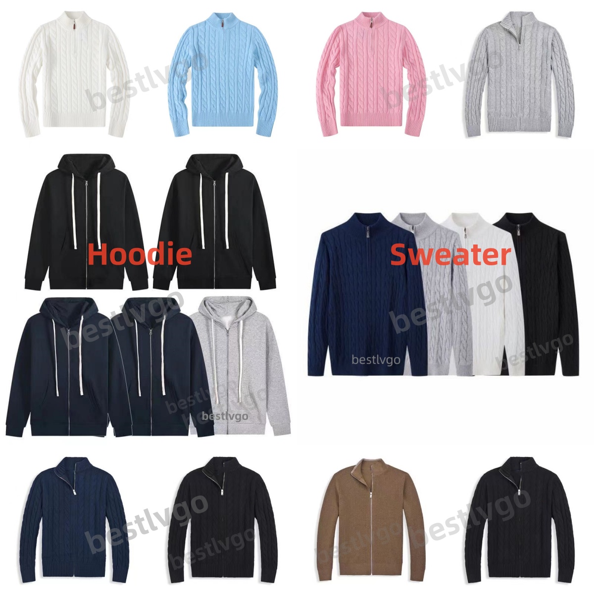Designer Mens Hoodies sweatshirts Sweater Fleece half zip knitwear pullover hoody sweatshirts Slim Knit Jumper sweater samll Cotton pant set size s-2xl