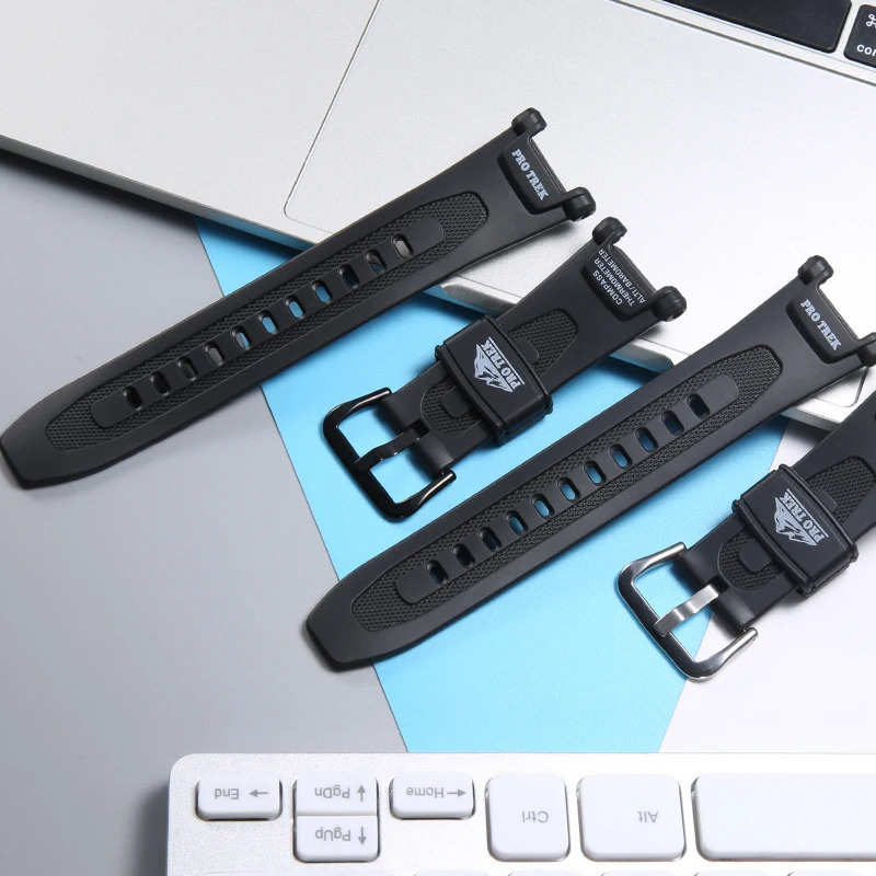 Rubber Strap Suitable for Casio Protrek Prg240 PRG40 Pathfinder Series Mens Sport Waterproof Watch Band Accessories 240409