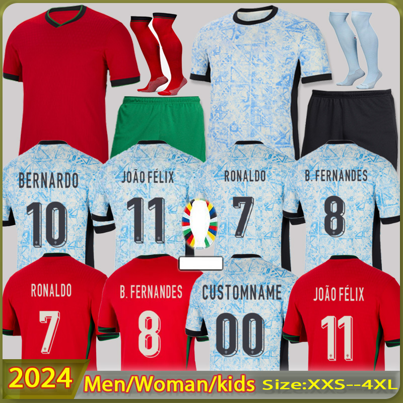 2024 Portugal shirt RONALDO Soccer Jerseys FERNANDES Portugals EuroCup Football Shirts Men Kids Kits B.FERNANDES FELIX short sleeve fans player Children's kit