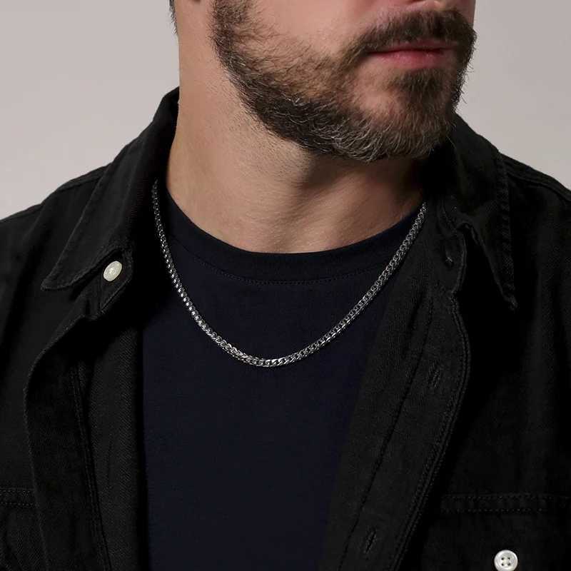 Franco Chain Necklace for Men Boys3mm Thick Stainl Steel NecklaceMale Chain Jewelry GiftsX241123