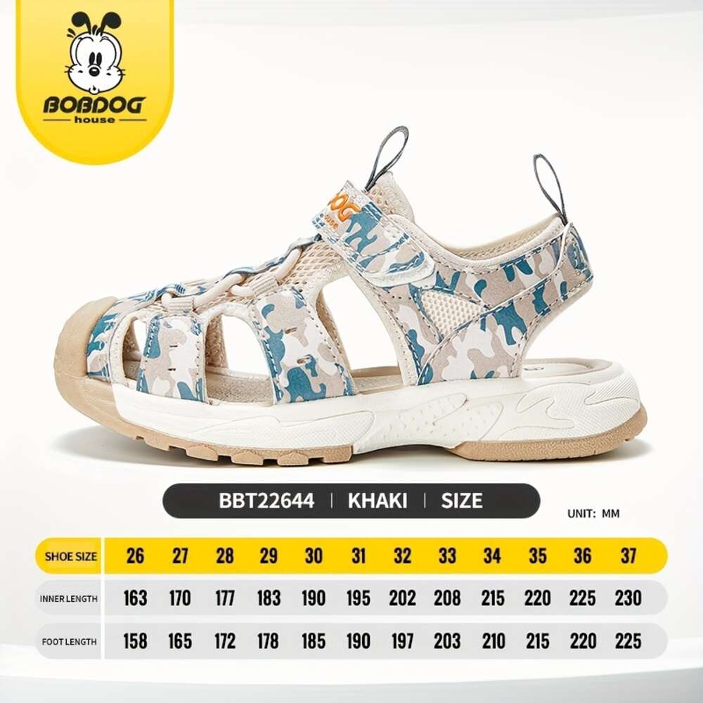 BOBDOG House Unisex Kid's Close Toe Camouflage Sandals Comfy Durable Beach Water Shoes for Boy's & Girl's Outdoor Activities BBT22644