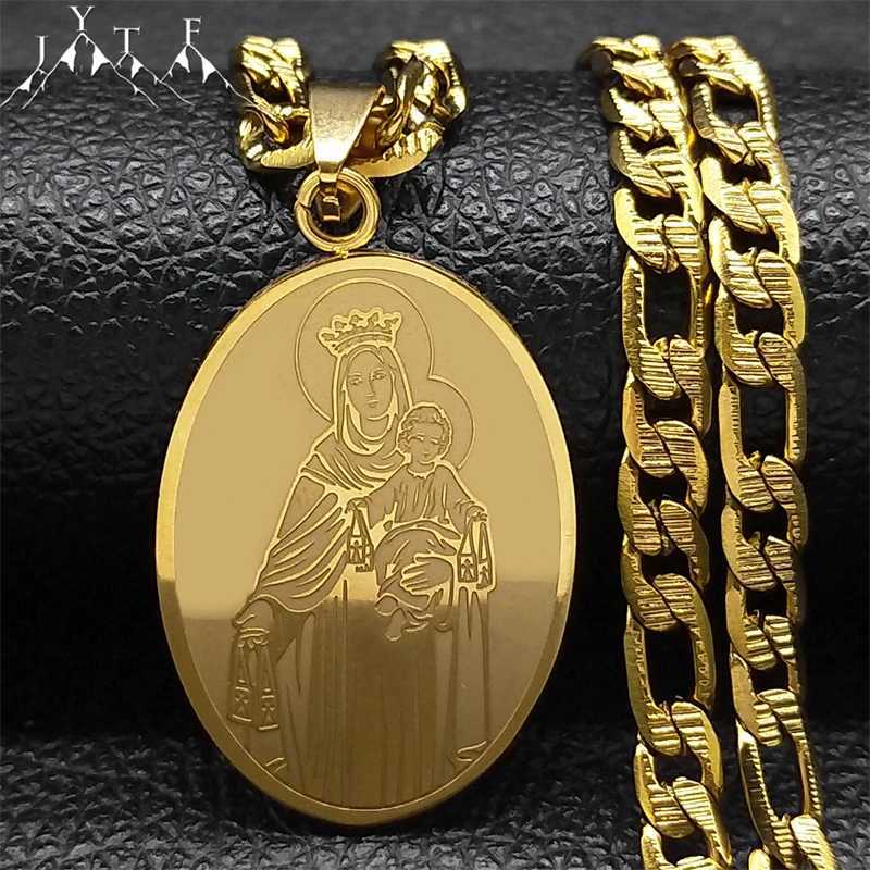 Classic Virgin Mary Pendant Necklace for Women Men Stainl Steel Gold Plated Catholic Mother Mary Necklaces Jewelry NZZZ140S05X241123