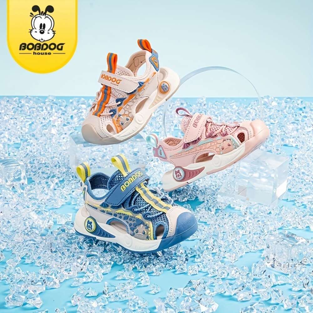 BOBDOG House Girl's Trendy Close Toe Breathable Sandals Comfy Durable Beach Water Shoes for Kid's Outdoor Activities, Summer BJ22655