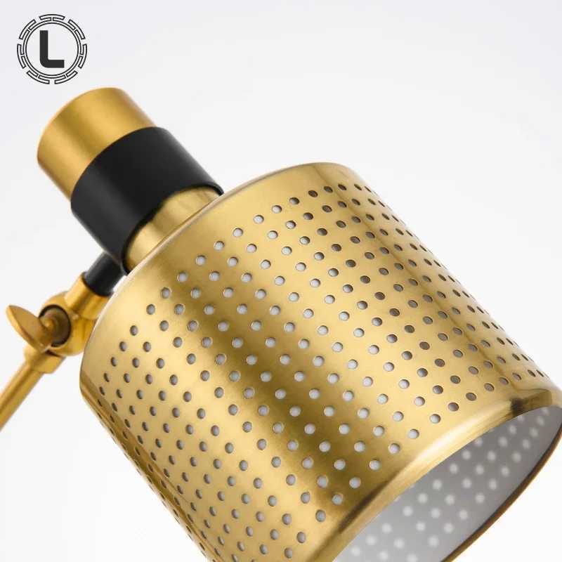 Postmodern minimalist creative desk lamp Living room Bedroom bedside lamp American retro study designer Gold desk lamp table Z241123
