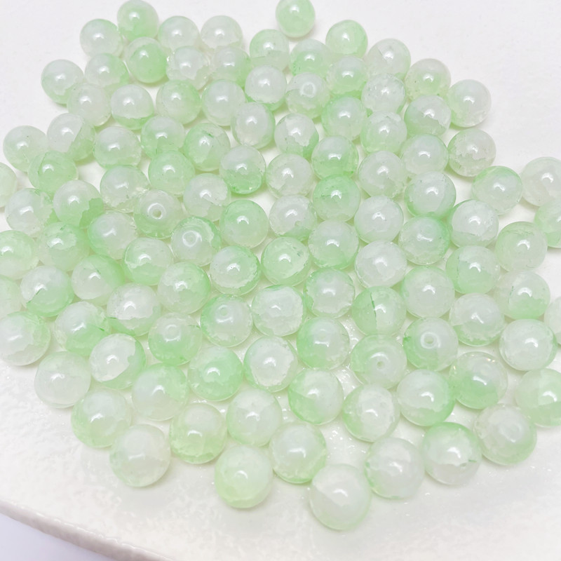 10mm Crackle Lampwork Beads Handcrafted Glass Round Beads Crystal Beads Beading Bracelet Jewelry Making