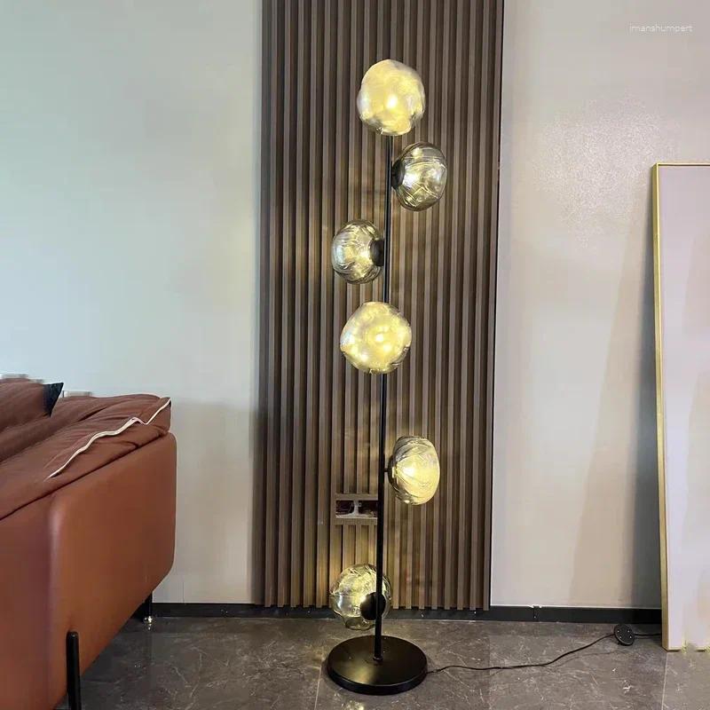 Lamps Floor Nordic Minimalist Creativity Glass Shade Led Lamp Living Room Home Decor Corner Sofa Bedroom Bedside Standing Table Light