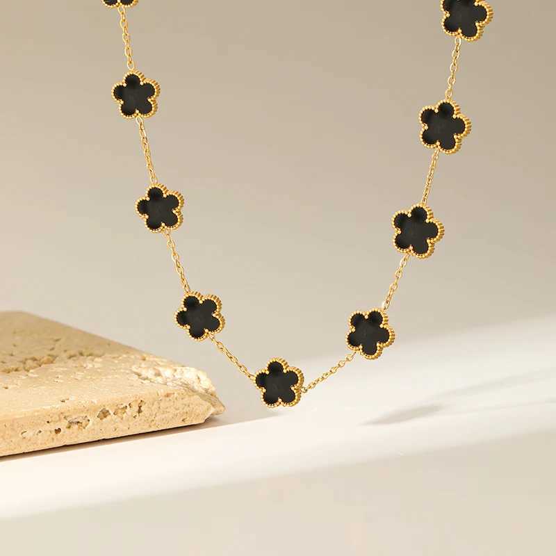 EILIECK 316L stainless steel white plum blossom necklace womens fashion party gift necklace chain jewelry X241123