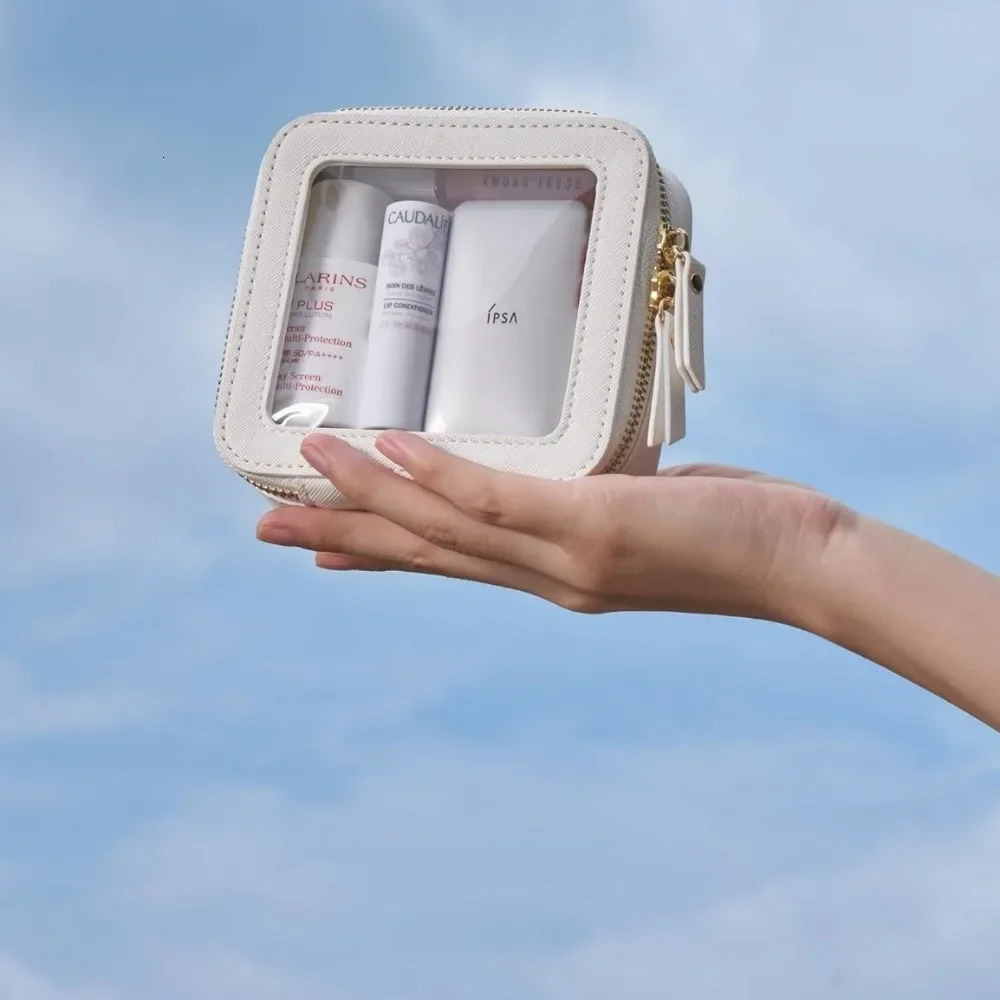 Small Cosmetic Bag for Purse Mini Makeup Cute Clear Pouch Travel Organizer Case Toiletry Waterproof Square Zipper 241115