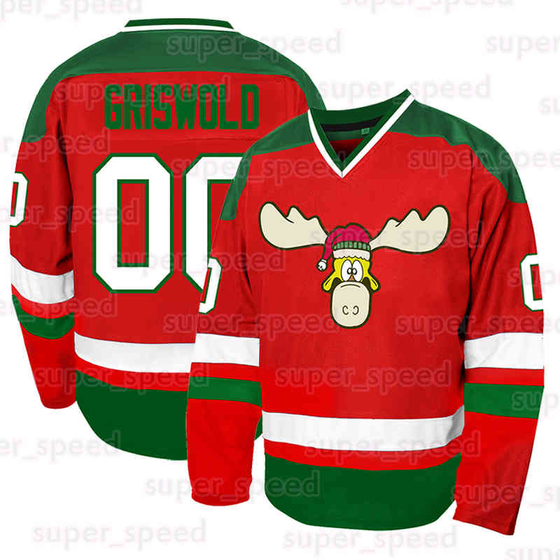 Men's 00 Clark Griswold Ice Hockey Jersey Christmas Vacation Black Friday Deal Cyber Monday Sale 13 Jason Voorhees The 13th Movie Halloween Horro