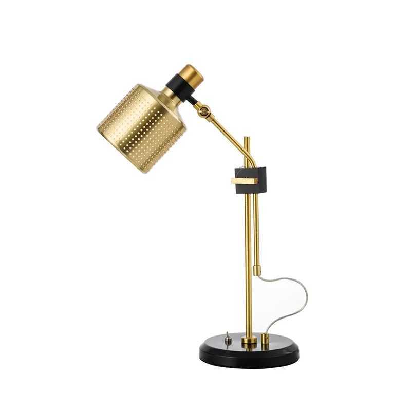 Postmodern minimalist creative desk lamp Living room Bedroom bedside lamp American retro study designer Gold desk lamp table Z241123