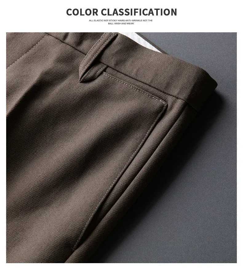 British mens suit pants brown black fashionable formal business casual pants straight slim fit mens Trouser official wedding dress W24241123