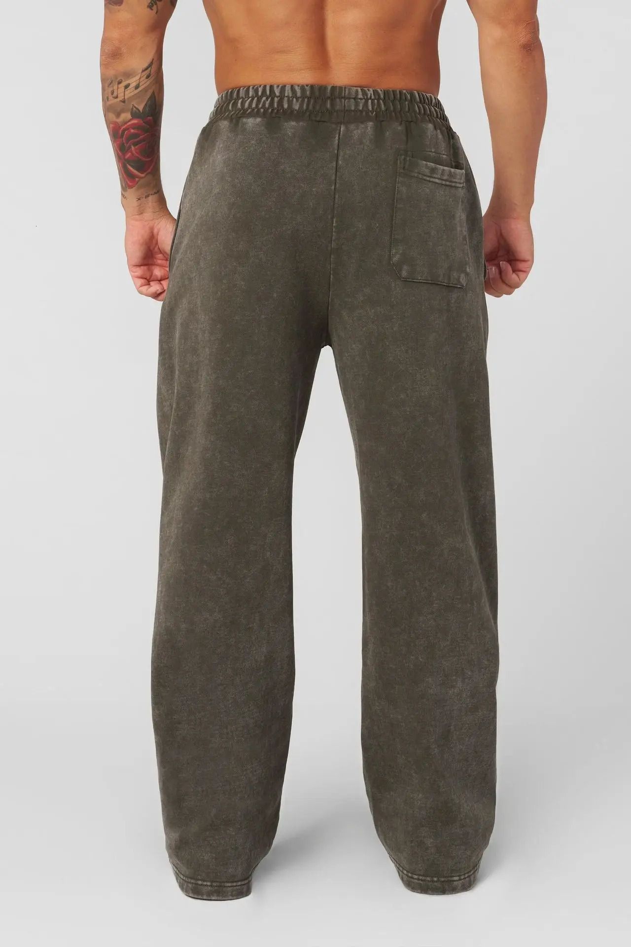 American Autumn and Winter Sweatpants Mens Fitness Loose Heavy Weight Cotton foam Printed Casual Pants 241121