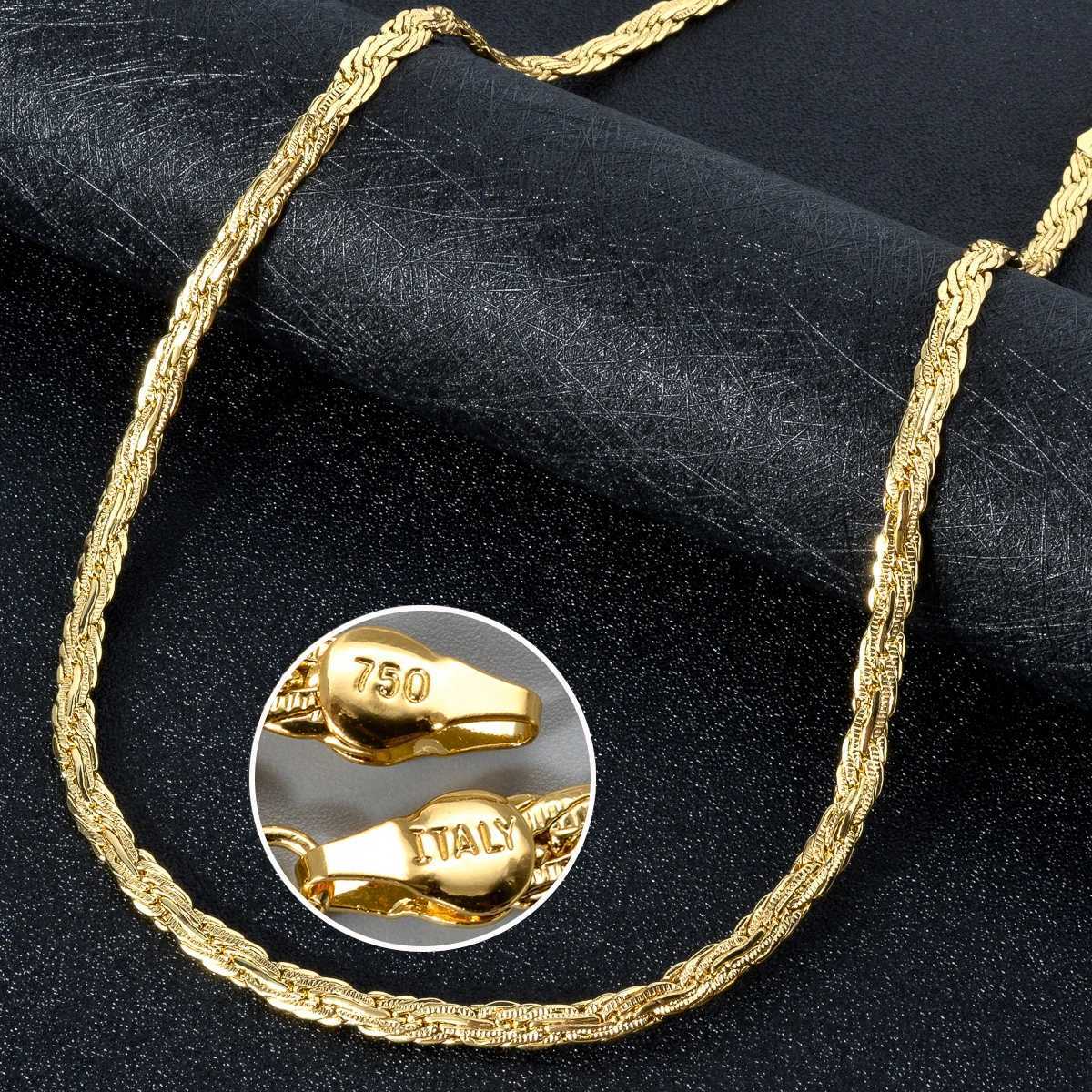 Sunny Jewelry Interlaced Necklace for Men Women 18K Gold Plated Copper Necklace Fashion Classic Party Jewelry 18-24 InchesX241123