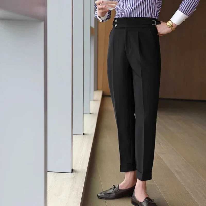 White mens summer pants 9-piece cut straight mens suit mens anti wrinkle retro 2024 classic formal designer clothing fashion W24241123