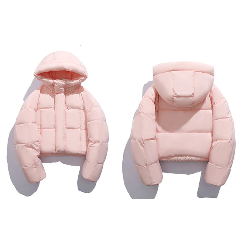 Fall Winter Coat Women Cropped Parkas with Hooded Warm Casual Oversized Loose Jacket Puffer Fashion Streetwear Coats 241120