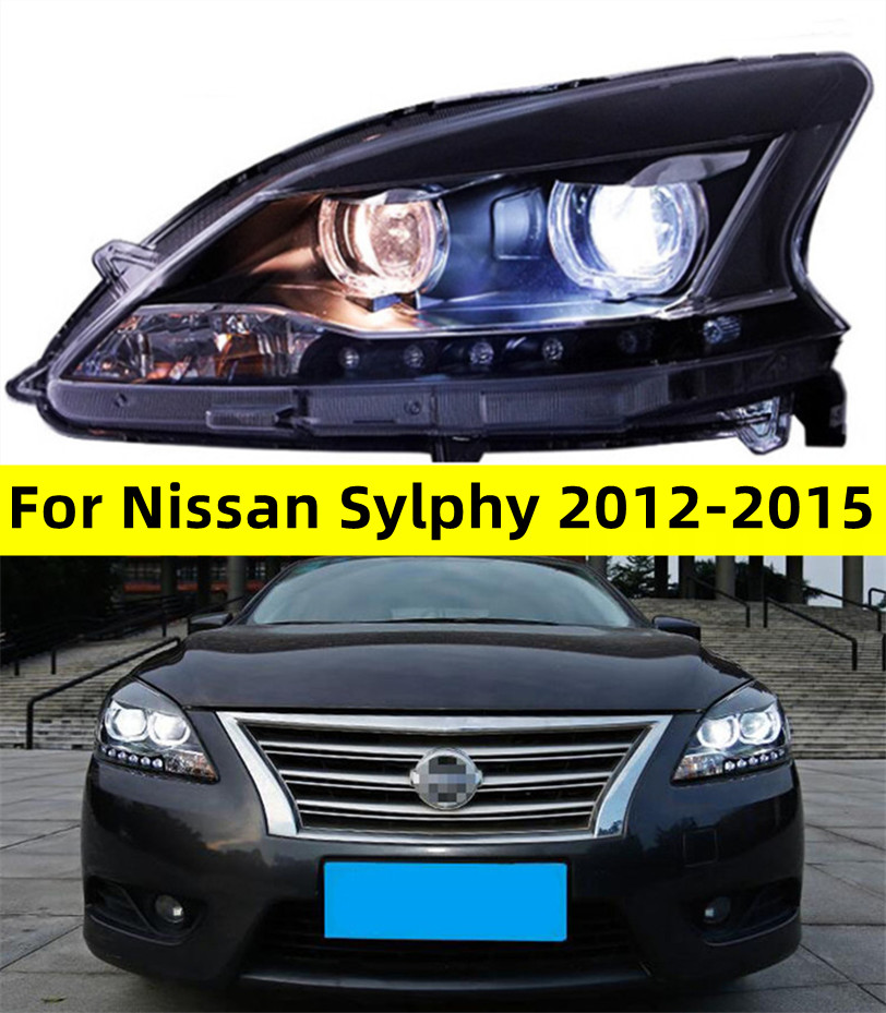 Auto Headlights For Nissan Sylphy 2012-20 15 LED Headlight Sequential Moving Turning Signal Light Front Lamp