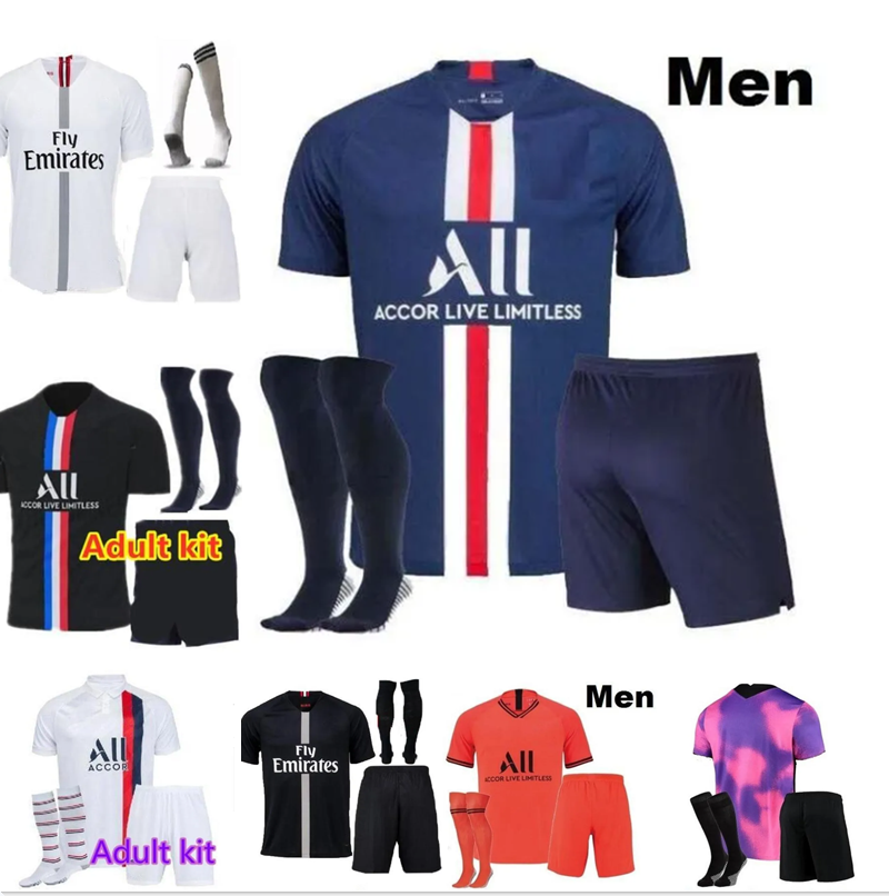 18 19 20 CAVANI MBAPPE mens soccer jersey 2018 2019 2020 VERRATTI ICARDI DI MARIA Marquinhos shirt uniform enfant foot third 3rd 4th adult kit Maillots de football 1999