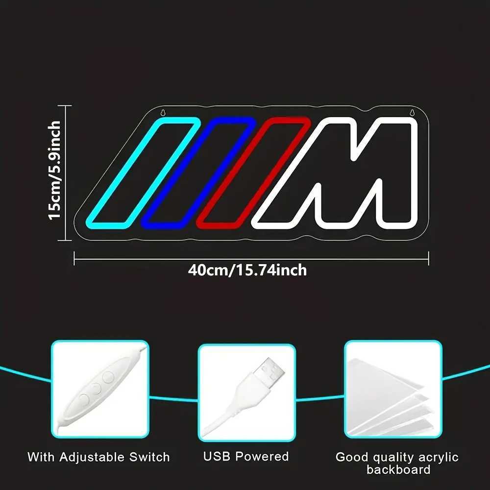 Car Power neon sign car LED neon nightlight suitable for car shops mens dens bedrooms garages carport wall de Z241123