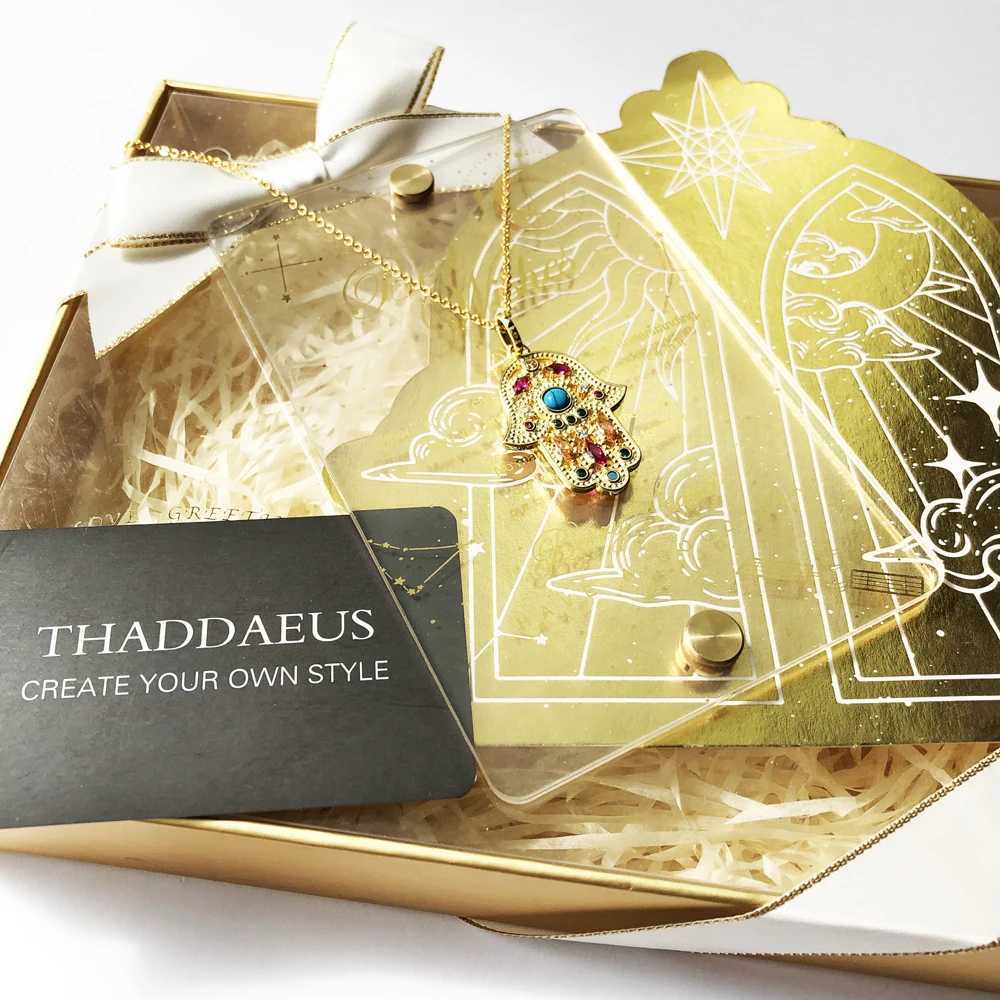 Charm necklace Fatima gold hand summer brand new retro exquisite jewelry European 925 sterling silver turquoise womens gift X241123