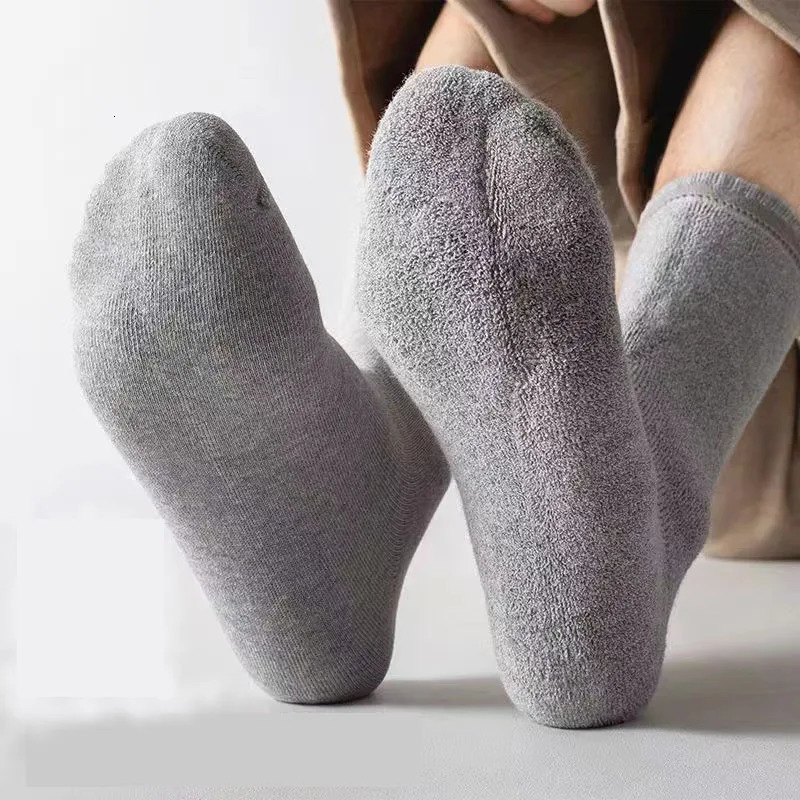 10 pairs/Lotte cotton socks high-quality cotton warm thick comfortable soft solid color mens thick business socks mens socks 241122